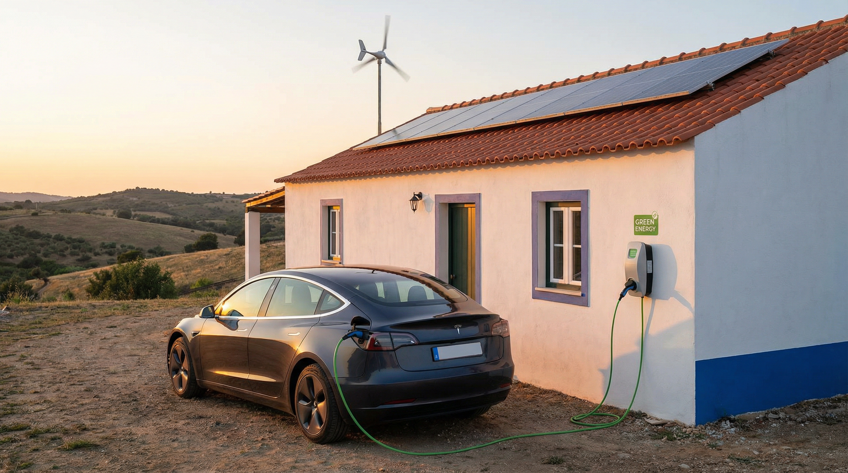 Carro elétrico a carregar